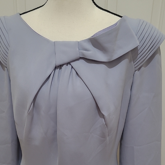 Giorgio Armani Pale Blue Long-Sleeve Midi Dress - Picture 6 of 9